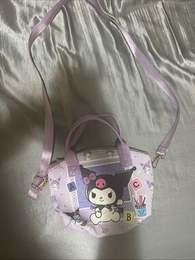 Kuromi Lavender Crossbody Tote Bag